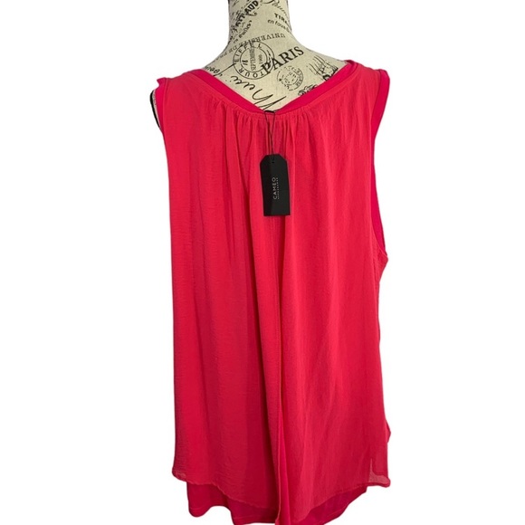 Cameo Appearance Blouse Double Layered Pink Tank Top 100% Rayon women’s 3X NEW - Picture 6 of 12